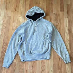 Champion Hoodie Mens Medium Gray Logo Pullover Athletic Casual Outdoors
